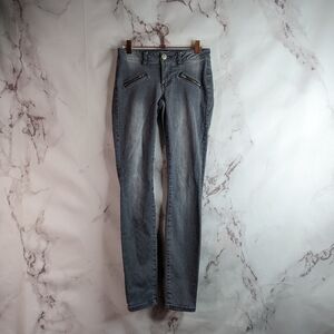 Cabi Jean Womens Size 0 25 Mid Rise Denim Gray 5167 Zipper Skinny